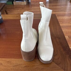 Women's Cream Ankle Boots